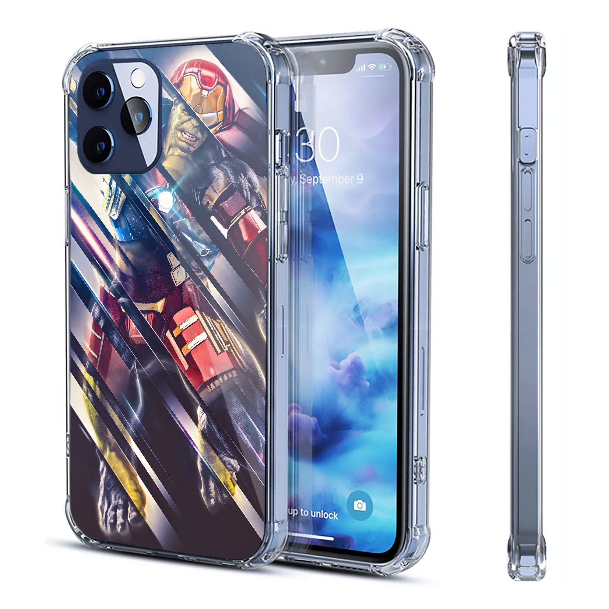 （画像用） アベンジャーズ The Avengers 【iPhone 12シリーズ対応】透明スマホケース（クリアソフトケース）